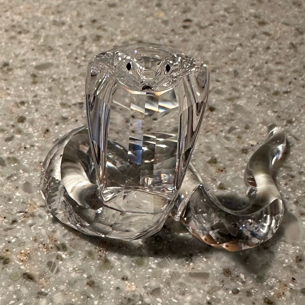 Swarovski Crystal Cobra Snake Figurine Retired